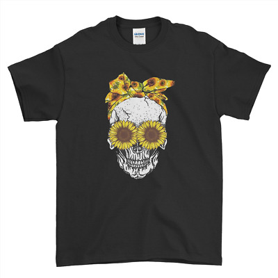 SKULL GIRASOLE T-shirt SHELTON Gotico Screaming Floreale Men's Women's Kid's Tee