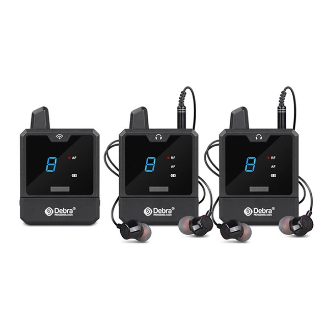 UHF WIRELESS IN Ear Monitor System Stage Monitoring Headphones with 2