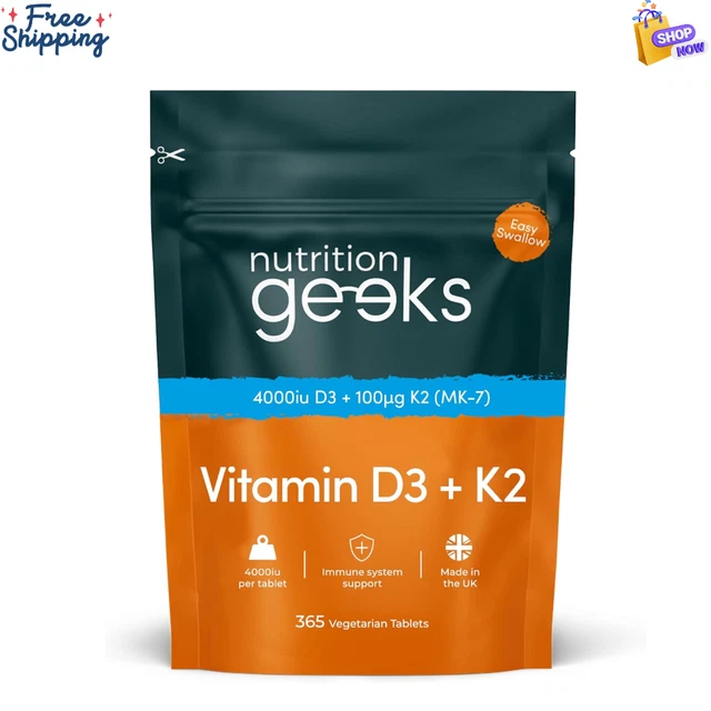 VITAMIN D3 4000 Iu & Vitamin K2 MK7 100ug 1 Year Supply 365 Easy Swallow UK £13.41 - UK - View #10