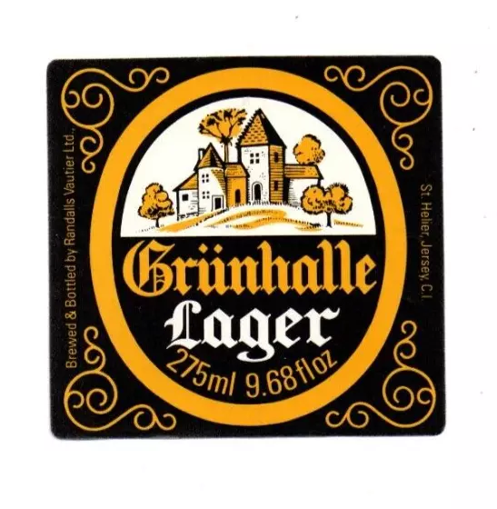 Jersey - Beer Label - Randalls Vautier Ltd, St. Helier - Grunhalle Lager