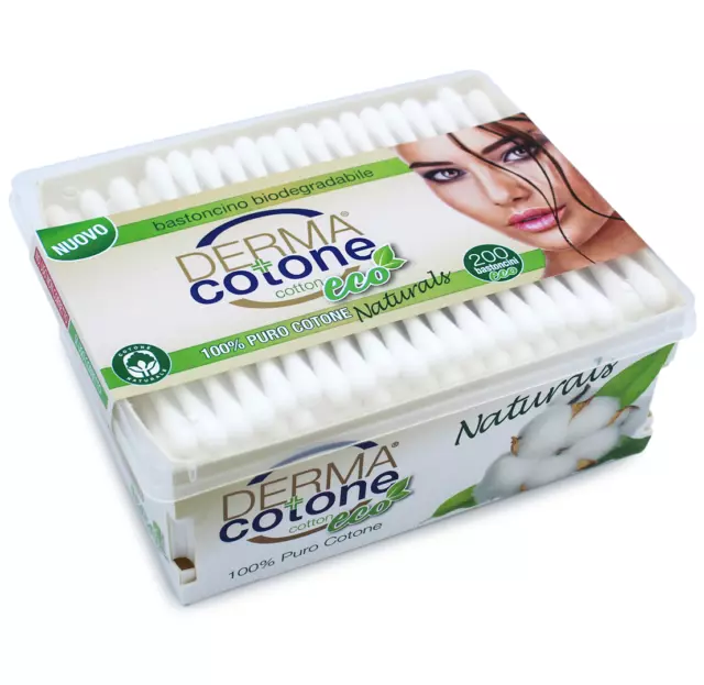 Derma cotone 200 bastoncini biodegradabili cotton fioc