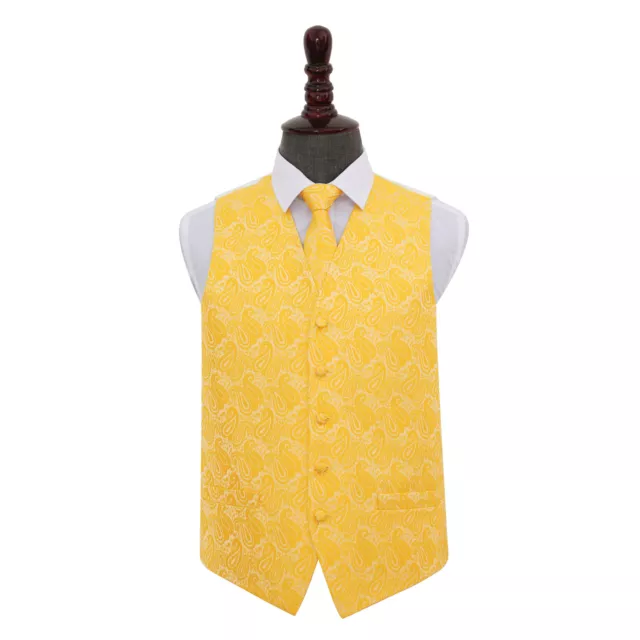 Set camice e cravatta da sposa DQT in tessuto floreale oro paisley da uomo