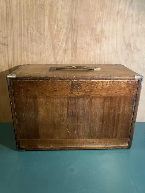 Antique/Vintage wooden/Oak Engineers Moore & wright Toolbox/Cabinet