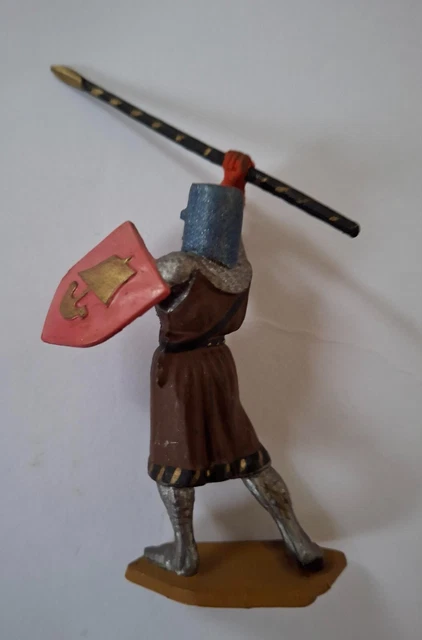 Figurine Starlux Moyen Âge - Chevalier Avec Hache Et Bouclier - Réf 6104 - Occasion