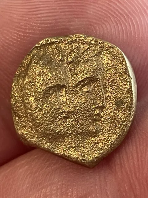 Ancient Electrum Gold Greek Stater Coin Double Headed Low Carat 2.1Grams 16Mm