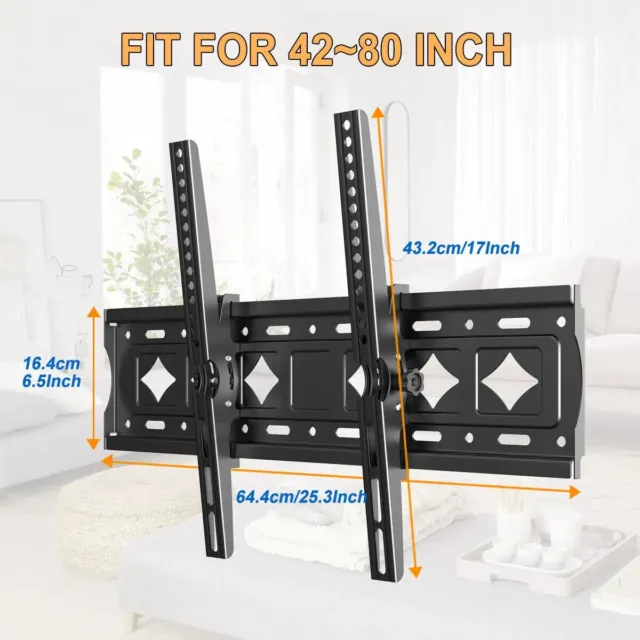 NEW TV Wall Mount VESA Bracket Tilt for 32 42 43 46 47 50 52 55 60 65 70 75 inch