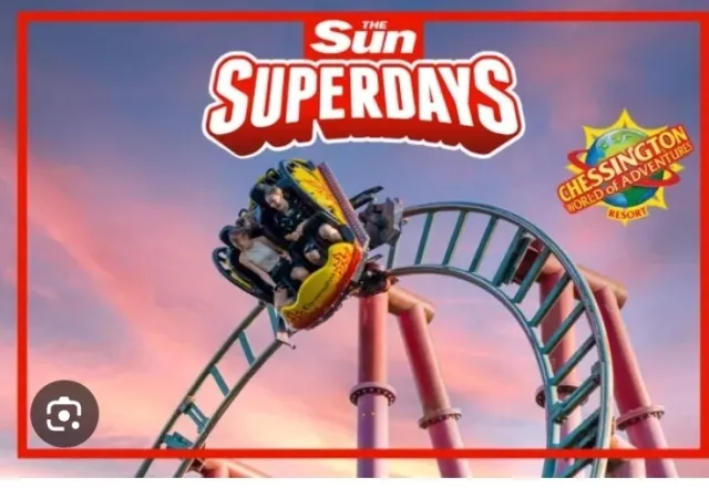 ** Sunday 28th April Sun Savers Code Superdays, 2 x Tickets CHESSINGTON World **