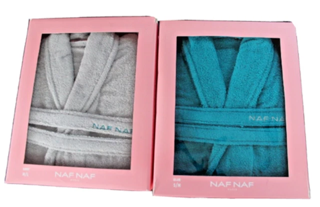 PEIGNOIR de BAIN ; NAF NAF , PARIS ; BLUE ou GREY au CHOIX,BOITE ; 380 gr/m2 .