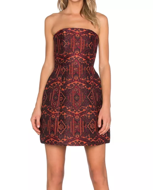 Alice + Olivia Nikki Strapless Brocade Mini Dress Size 4