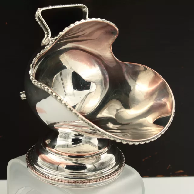 Silver Plate Scuttle Sugar Bowl and Scoop Hand Engraved England