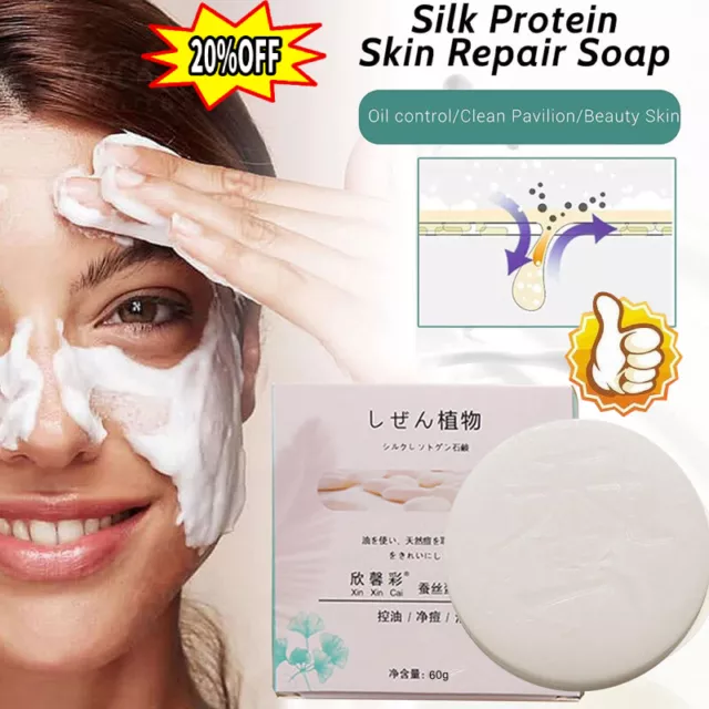 Barra de jabón blanqueador de leche SkinFerm proteína de seda reparación de la piel hidratante