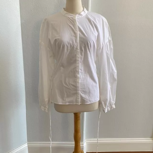 Lindex Women's White Laced Waist Closure Blouse Size UK L NEW