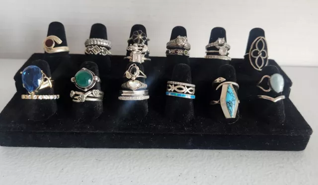 Lot 27 Sterling Silver 925 Rings Vintage Now