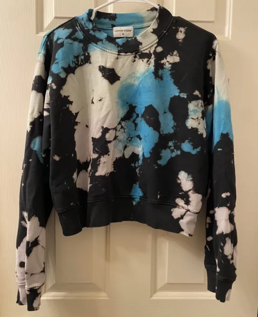 Cotton Citizen Tie Dye Cropped Sweatshirt Size Medium 100% Cotton