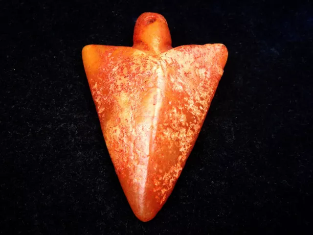 Old Nephrite Jade Stone Carved Sculpture Ancient Arrow Head #02292409