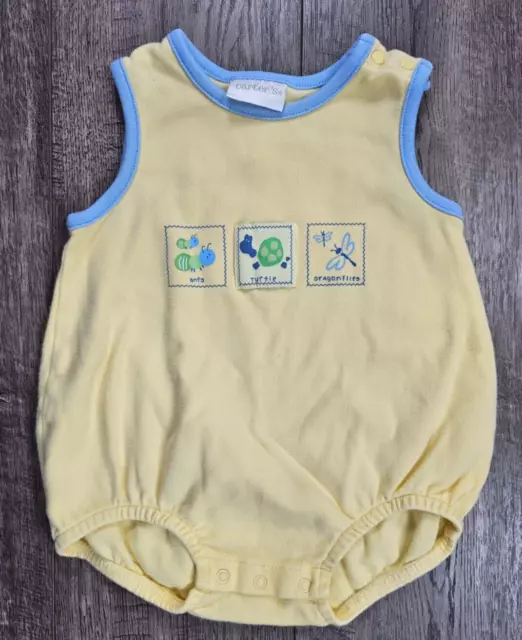 Baby Boy Clothes Vintage Carter's 3-6 Month Yellow Bug Turtle Romper Outfit