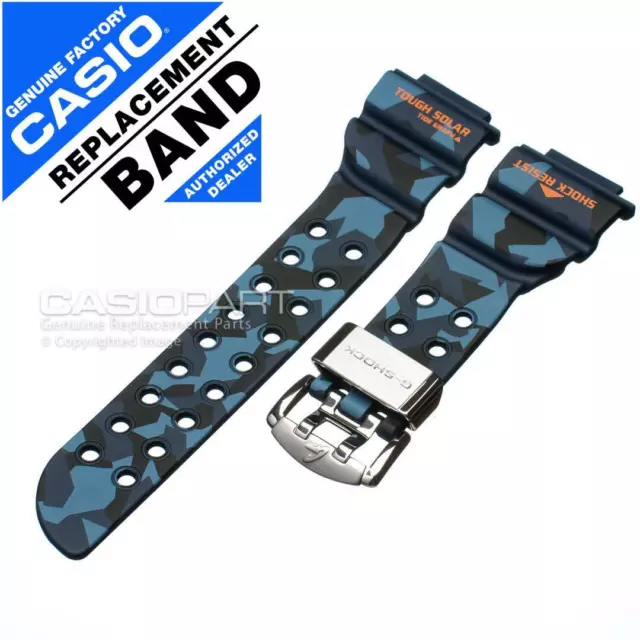 Genuine Casio Blue Camo Watch Band for G-Shock Frogman GF-8250CM-2 Rubber Strap