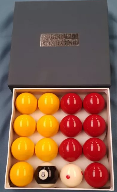 ROSETTA SPORTS Partners SUPER PRO 2" Red & Yellow Pool Balls 17/8 White Cup Ball