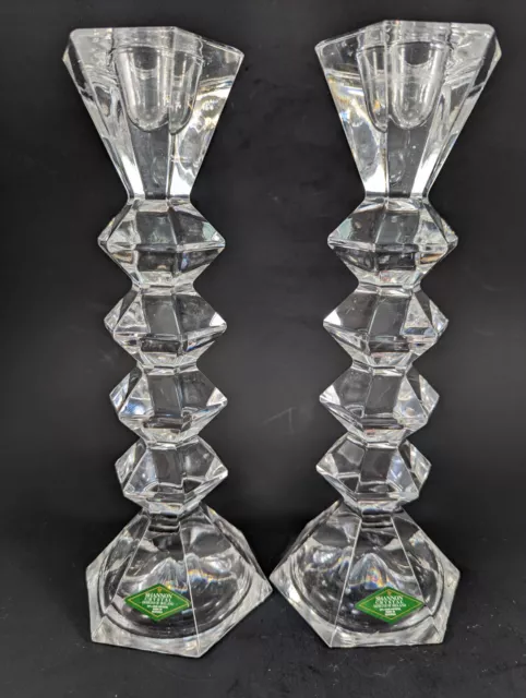 Vintage Shannon Crystal  Candle Holder Set.  Made in Slovakia. Very Heavy.