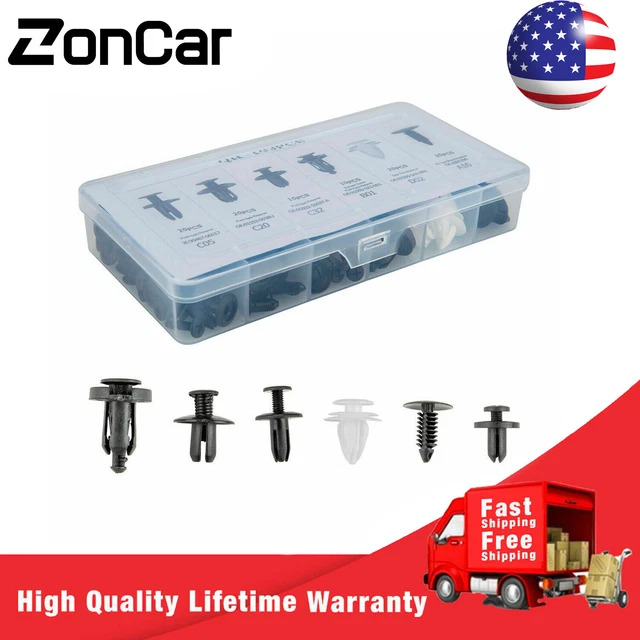 100PC 6Size Clip Trim Car Push Pin Rivet Bumper Door Panel Retainer Fastener Kit
