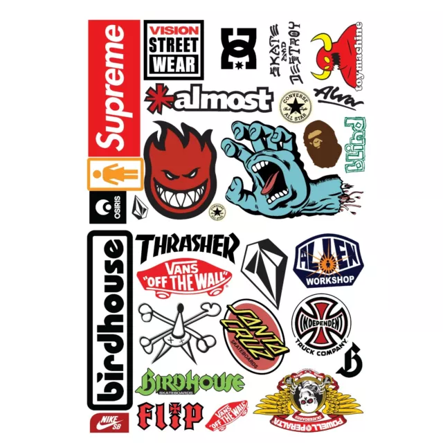 Skateboard Sticker Bomb! 50+ Stickers Surf Skate Scooter Mobile FREE P+P - Ref3
