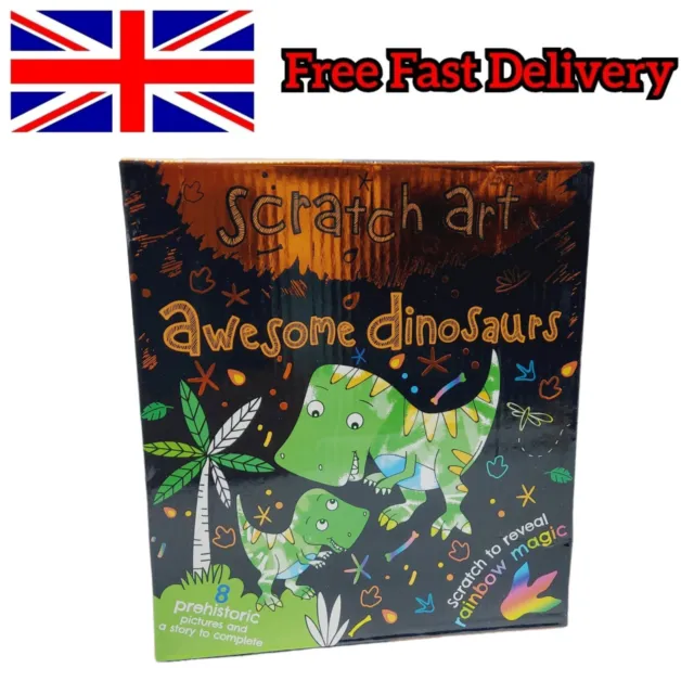 Scratch Art Awesome Dinosaurs 8 Pack Arts & Crafts