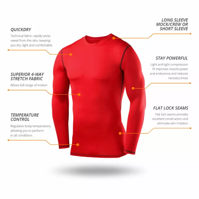 Chemises à manches longues simulées pour hommes et garçons à base de compression PowerLayer 3