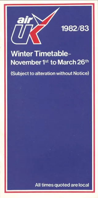 Air UK system timetable 11/1/82 [1113]