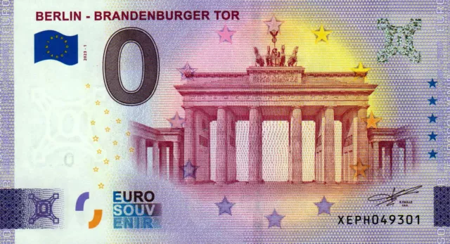 Null Euro Schein - 0 Euro Schein - Berlin - Brandenburger Tor 2023-1