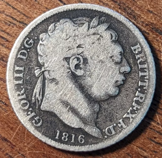 United Kingdom 6d Sixpence 1816 Silver (.925)  Coin - George III