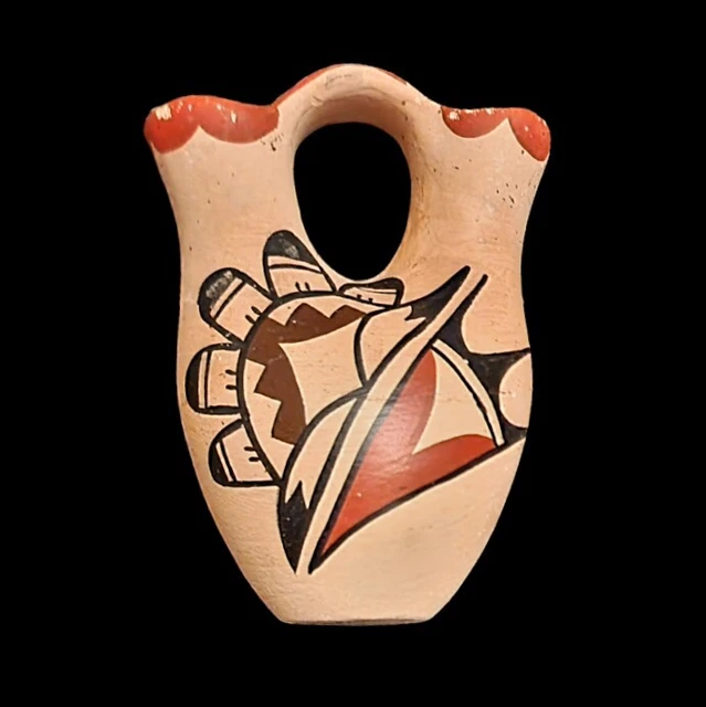 VINTAGE NATIVE AMERICAN Jemez Pueblo Pottery A. Loretto Wedding Vase