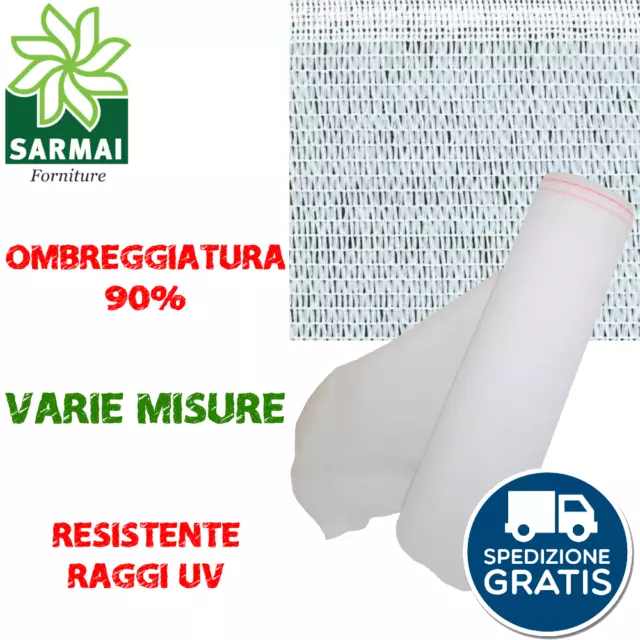 Rete telo ombreggiante ombra 90% frangivista frangisole oscurante colore bianco