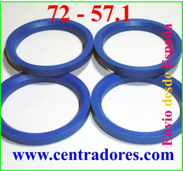 4 Centradores De Llanta 72-57.1 Bagues Centrage Audi Seat Skoda Volkswagen Golf