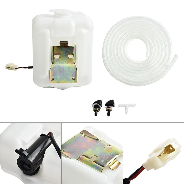2Pin Voiture Windshield Rondelle Réservoir Bouteille Avec 12V Pompe Tuyau Jet