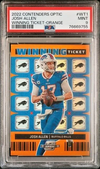 2022 Panini Contenders Optic Josh Allen Winning Ticket Orange /50 PSA 9 Mint