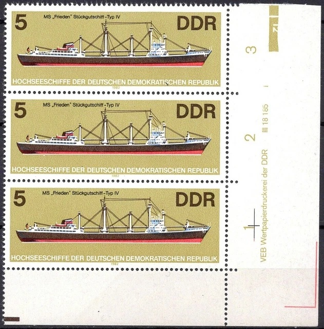 DDR 1982 Mi.Nr. 2709 ** postfrisch Eckrand mit DV Druckvermerk FN 1
