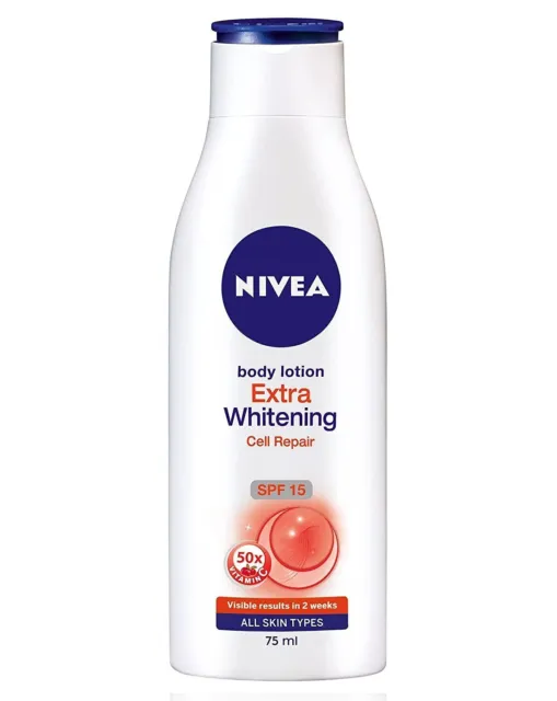 NIVEA Extra Whitening Cell Repair Lotion pour le corps SPF 15, 75 ml