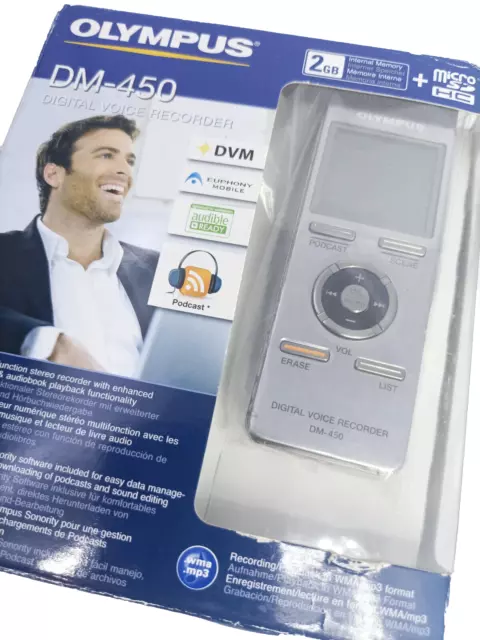 Olympus DM-450 Digital Voice Recorder Dictation Machine Handheld Dictaphone