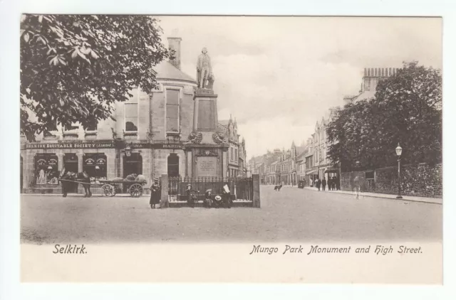 Selkirk Mungo Park Monument & High Street Selkirk Equitable Society Pre 1914