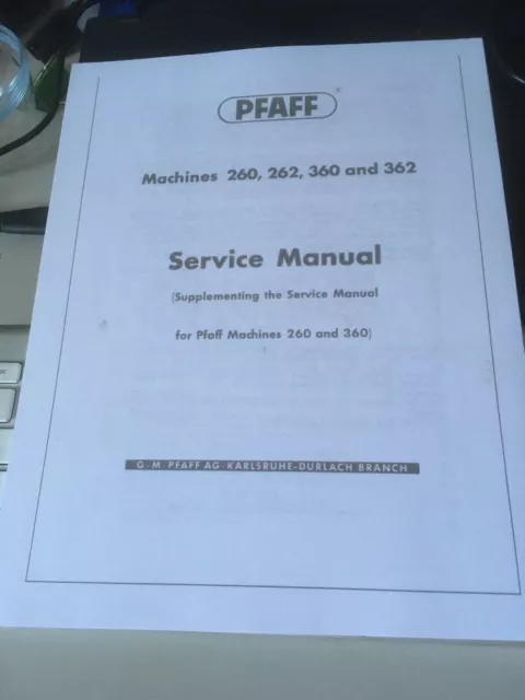 Pfaff Service Manual 260, 262, 360, 362 Supplement (reprint)