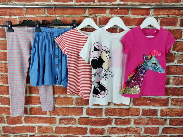 GIRLS BUNDLE AGE 5-6 YEARS M&S H&M etc SKIRT LEGINGS T-SHIRT MINNI MOUSE 116CM