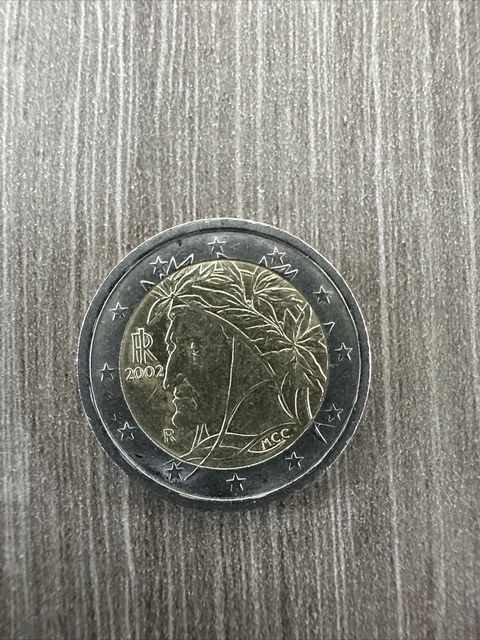pièce de 2 euros rare 2002 dante alighieri