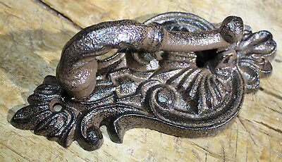 Cast Iron Antique Style VICTORIAN  SCROLL Door Knocker Brown Finish SHELL