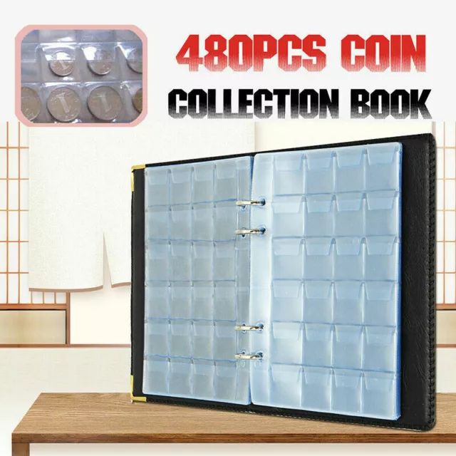 480 Pocket Coins Storage Book high-capacity Collection Album Folder Money Holder