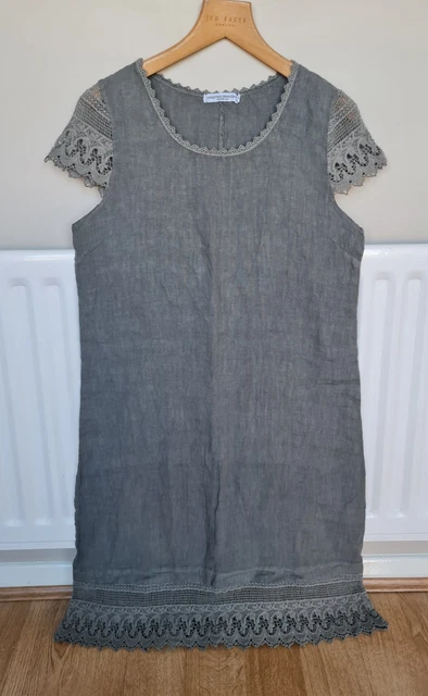 linen shirt with dress Maxi Elegant Linen Shirt Dress with Short Sleeves & Side Pockets in Bl main image 1