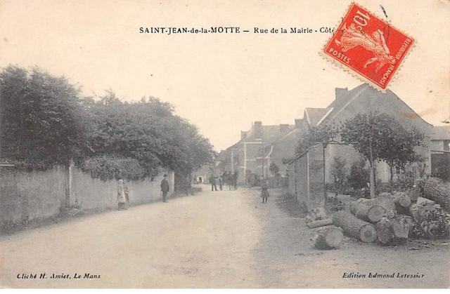 72 - SAINT JEAN DE LA MOTTE - SAN46684 - Rue de la Mairie - side...