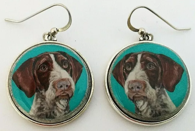 German Wirehaired Pointer Original Art Earrings