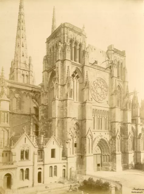 France, Bordeaux, la cathédrale Saint-André Vintage albumen print  Tirage al