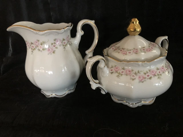 Mitterteich Bavaria Lady Beatrice Creamer and Sugar Bowl with Lid