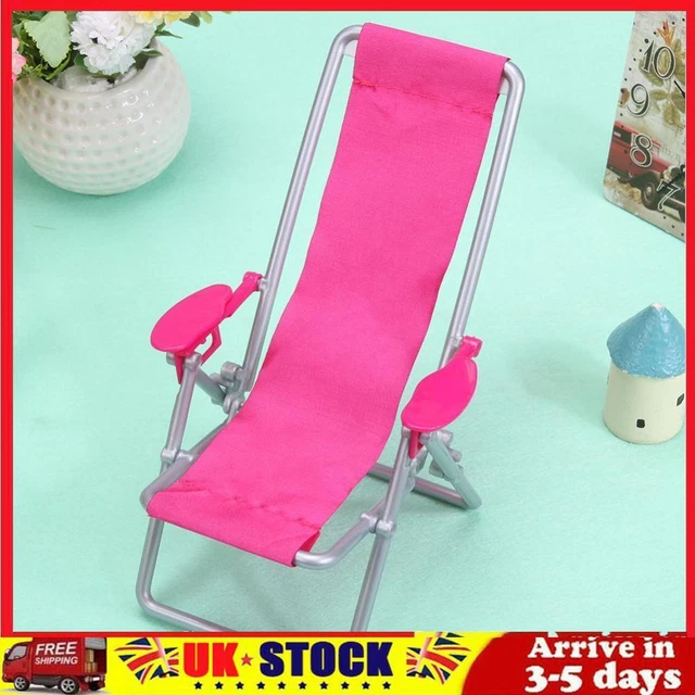 Plastic Beach Chair Odorless Mini Leisure Chair Ornament Foldable for Doll House